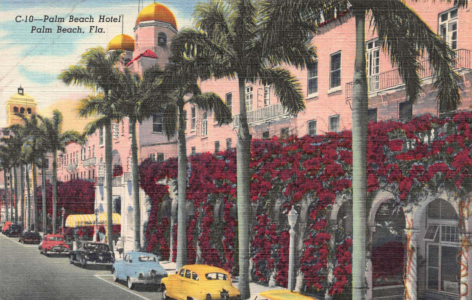 Palm Beach Hotel, Palm Beach, Florida, Early Linen Postcard, Unused