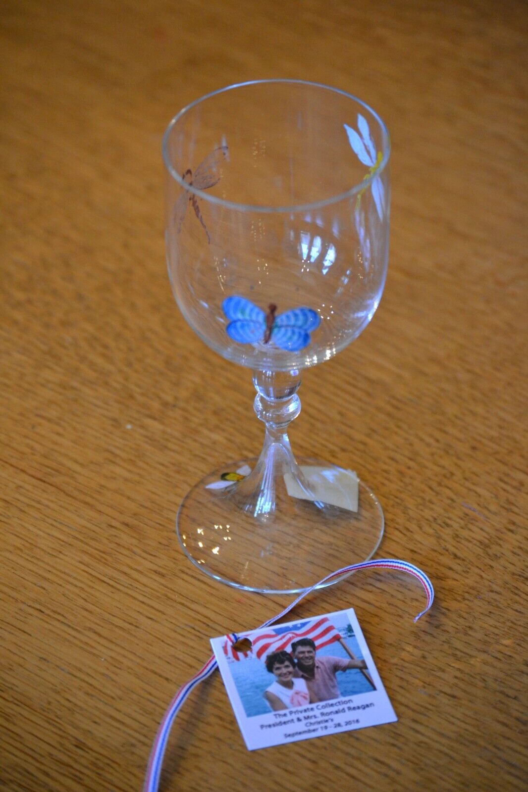 President Ronald Reagan Estate OWNED Wine Glass Pained with Verified Provenance 