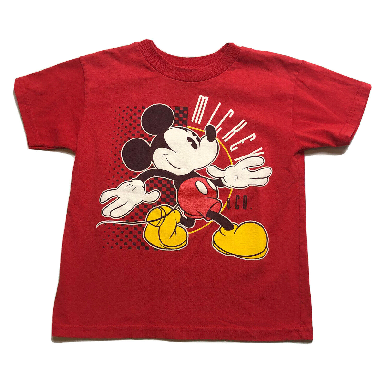 Vintage 1980s Walt Disney World Mickey Mouse T-Shirt Red Size Youth Small