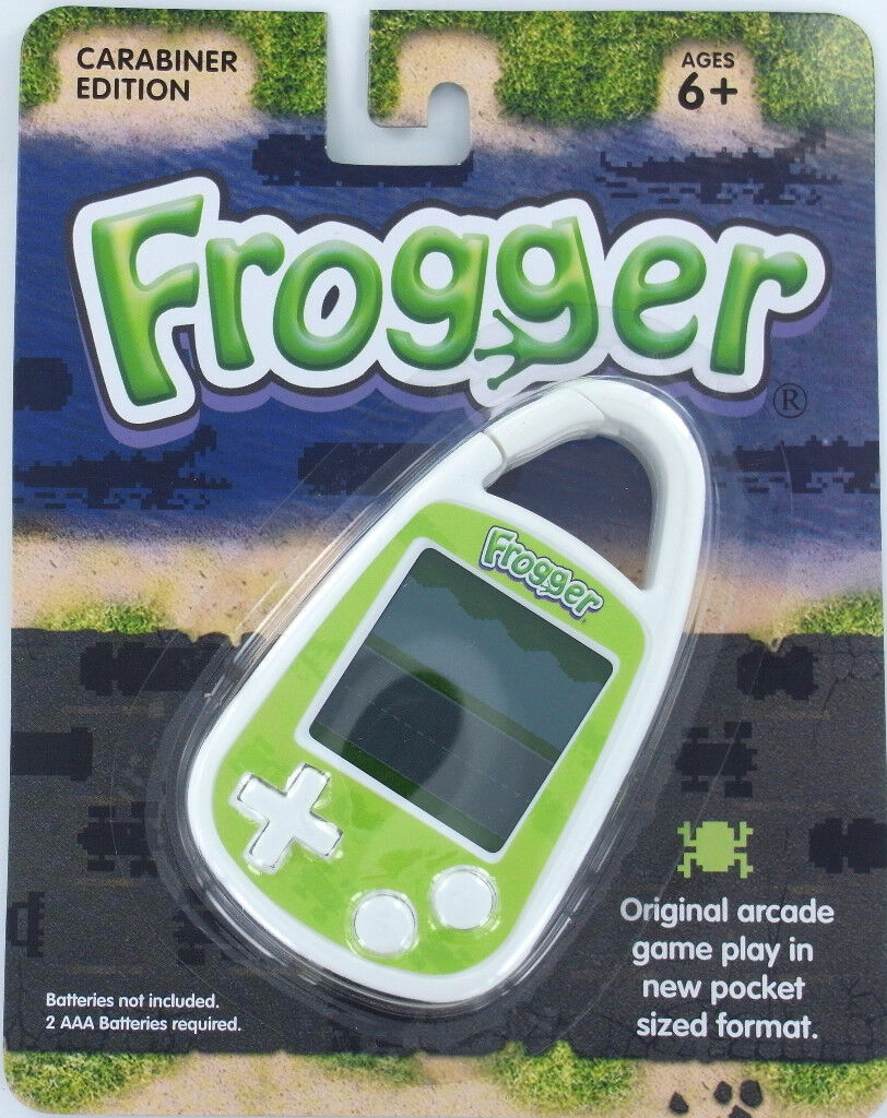 FROGGER Handheld Electronic GAME Arcade Konami Frog Lily Travel Carabiner Mini
