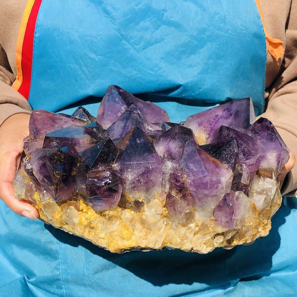 8.62LB Natural Amethyst Cluster Purple Quartz Crystal Rare Mineral Specimen 606