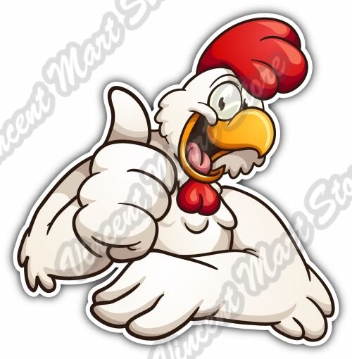 Rooster Cock Chicken Thumb Up Cartoon Gift Car Bumper Vinyl Sticker Decal 4.6\