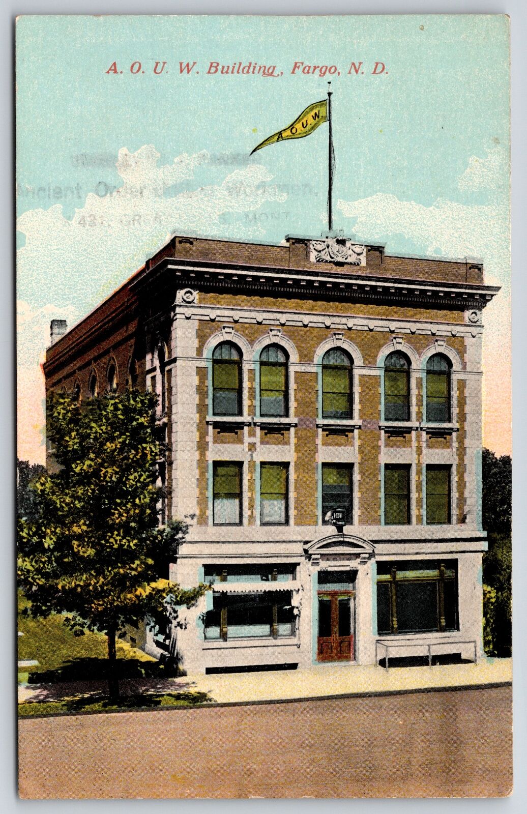 Fargo North Dakota~AOUW Ancient Order of United Workmen Building~c1910 PC