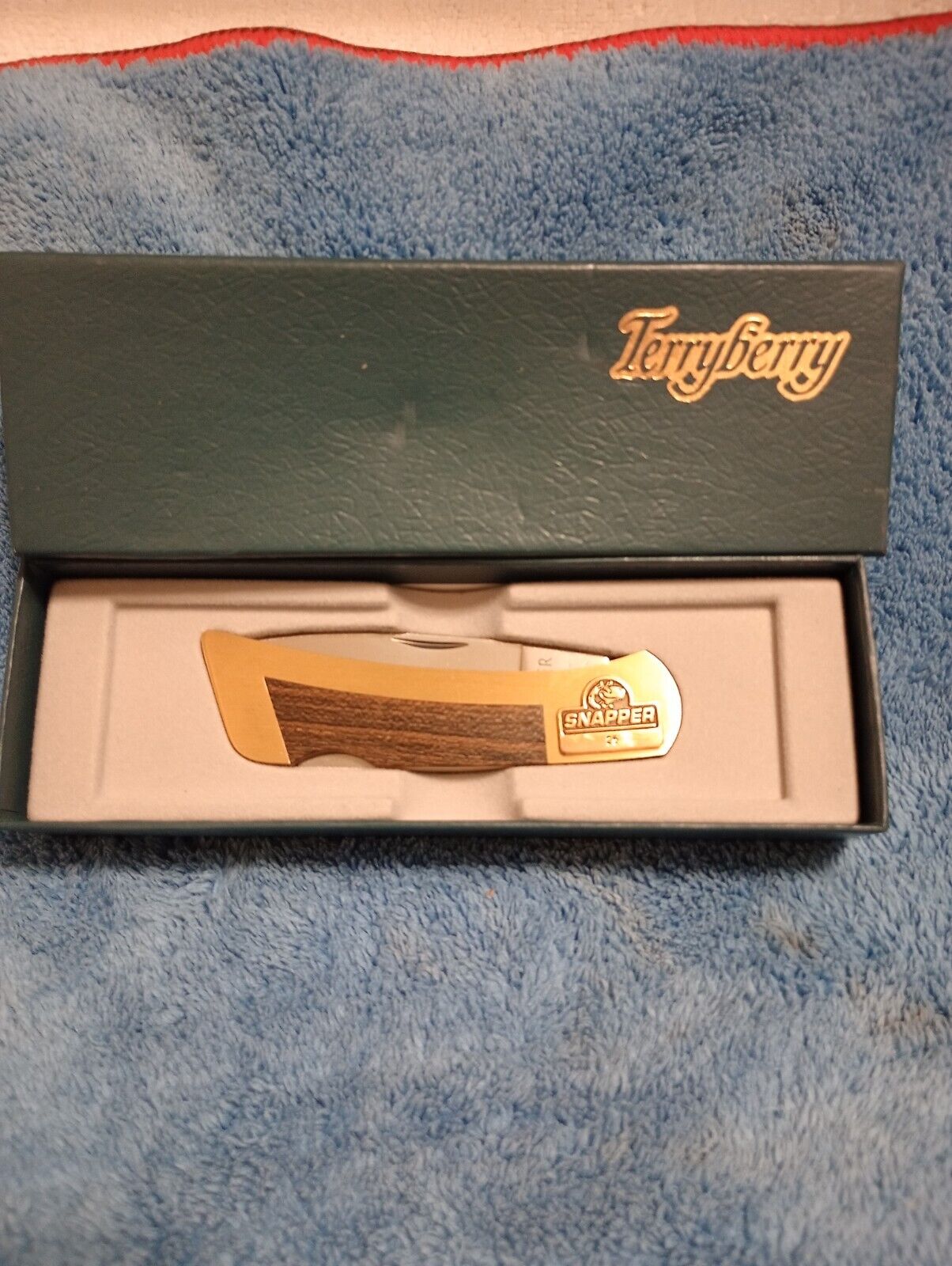 Snapper Advertisement Gerber knife 97223 Brass / Wood  Lockback Pocket Knife