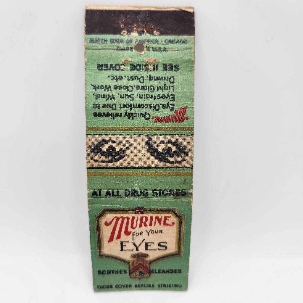 Vintage Matchcover Murine for Your Eyes 