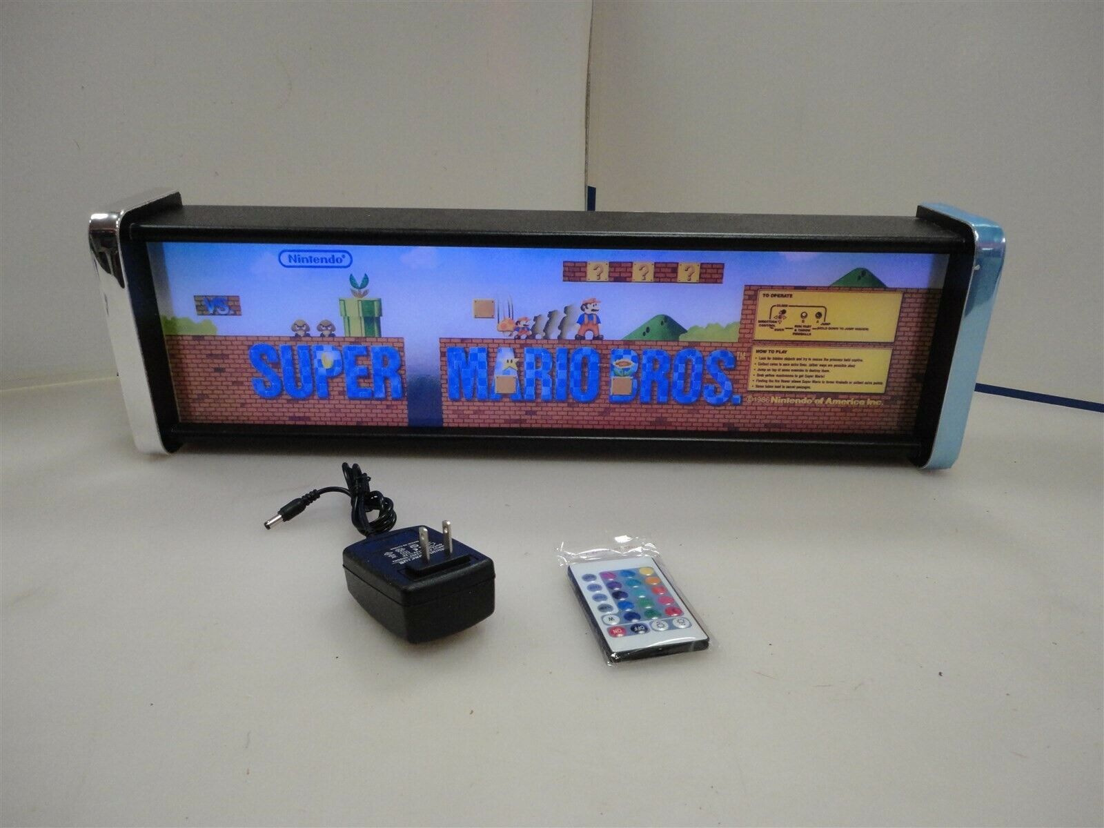 Nintendo Super Mario Brothers Marquee Game/Rec Room LED Display light box