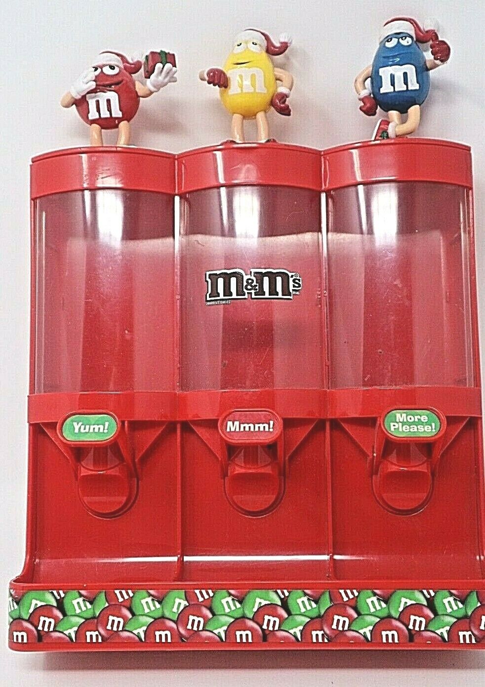M&M Candy Machine 3 Slot Candy Dispenser 11 X 8 X 3 Holiday Advertising