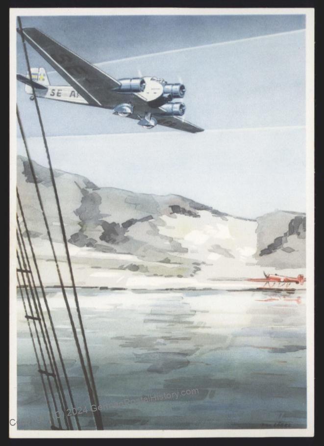 Germany 1930s Junkers Flugzeuge Airplane Advertising SWEDEN Postcard UNUS 112581