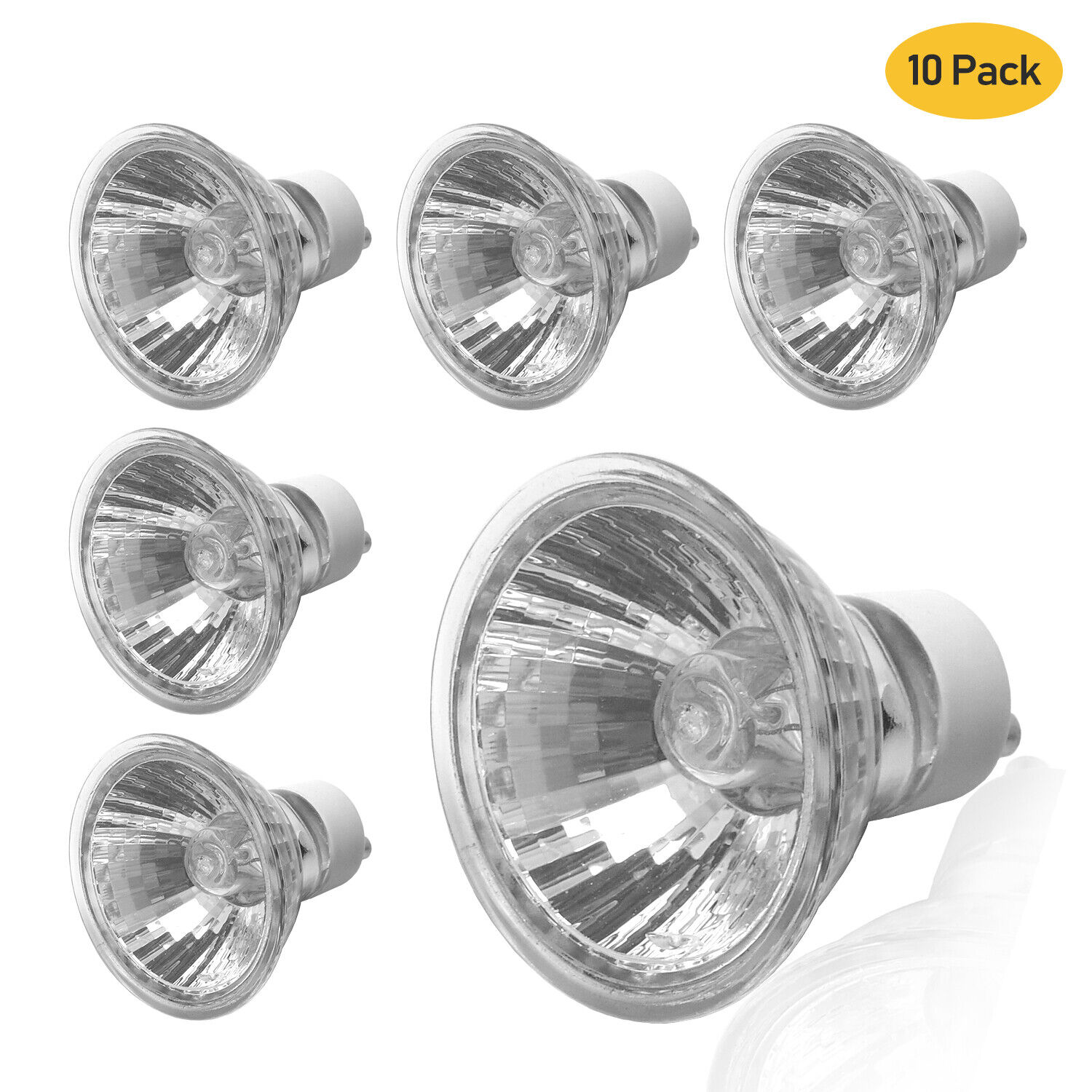 LS [10-Pack] GU10 Base Halogen Bulb 12V 20W Glass Cover Light Bulbs