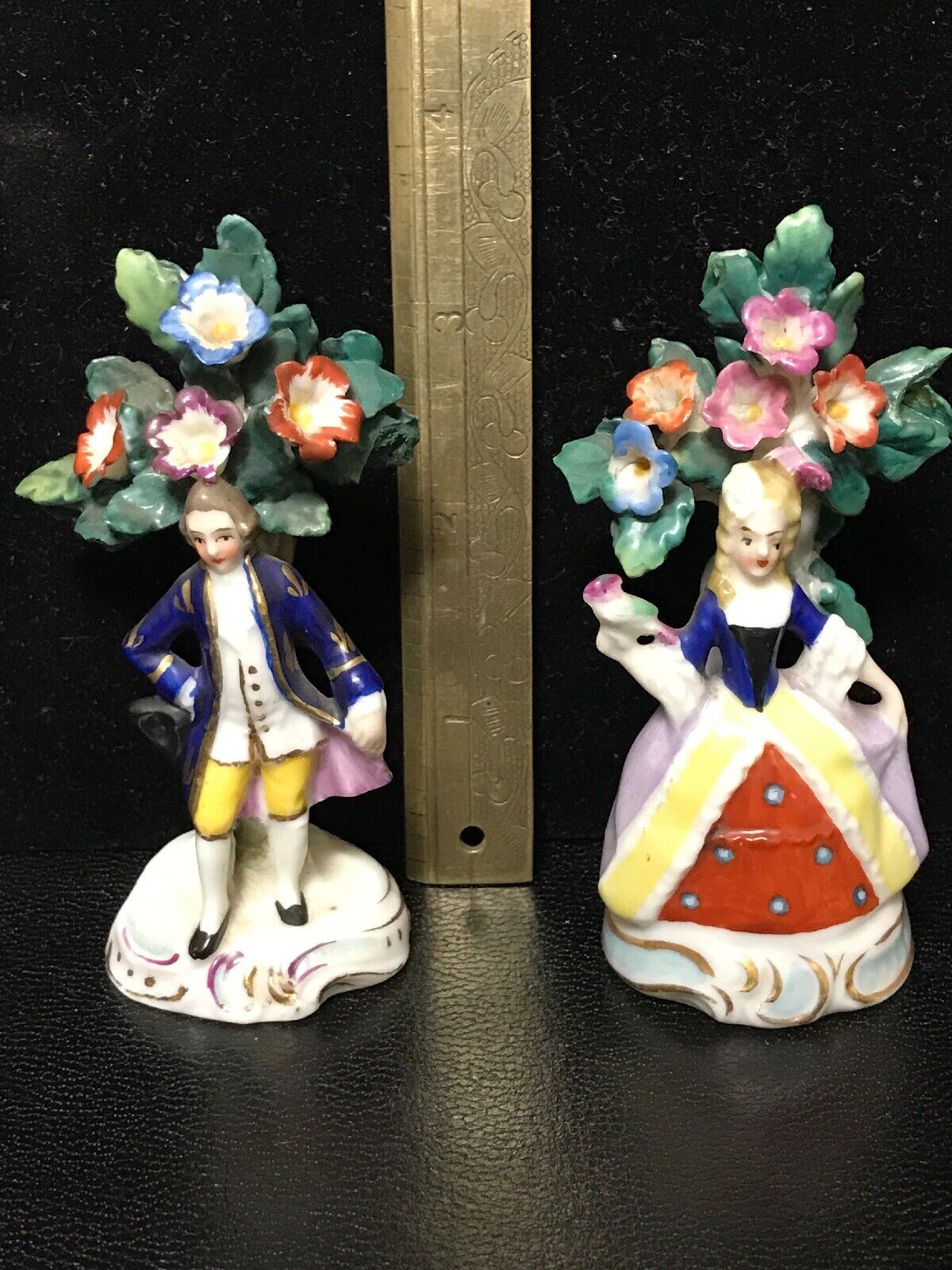 Early Staffordshire Pair Figurines Couple Signed Anchor Sampson