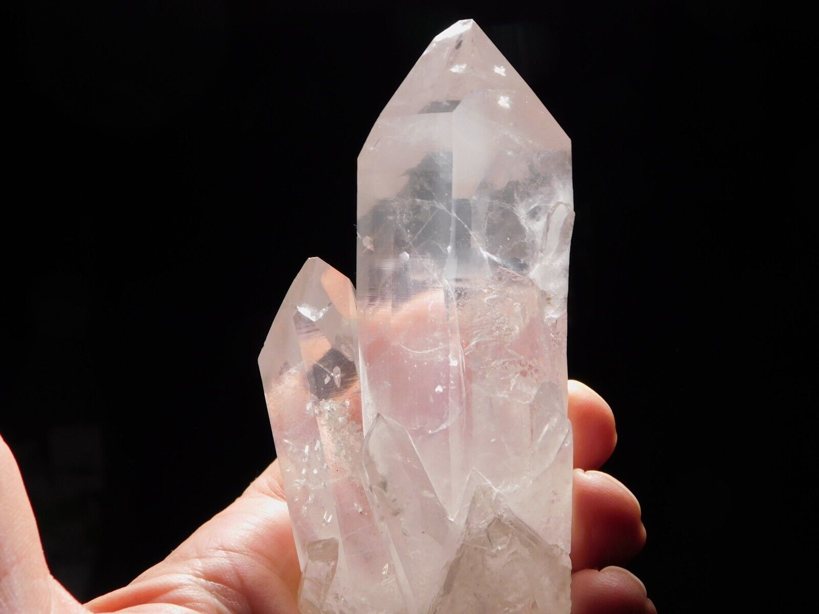 Larger Very Rare Semi Translucent PHANTOM Quartz Crystal TWIN Brazil 246gr