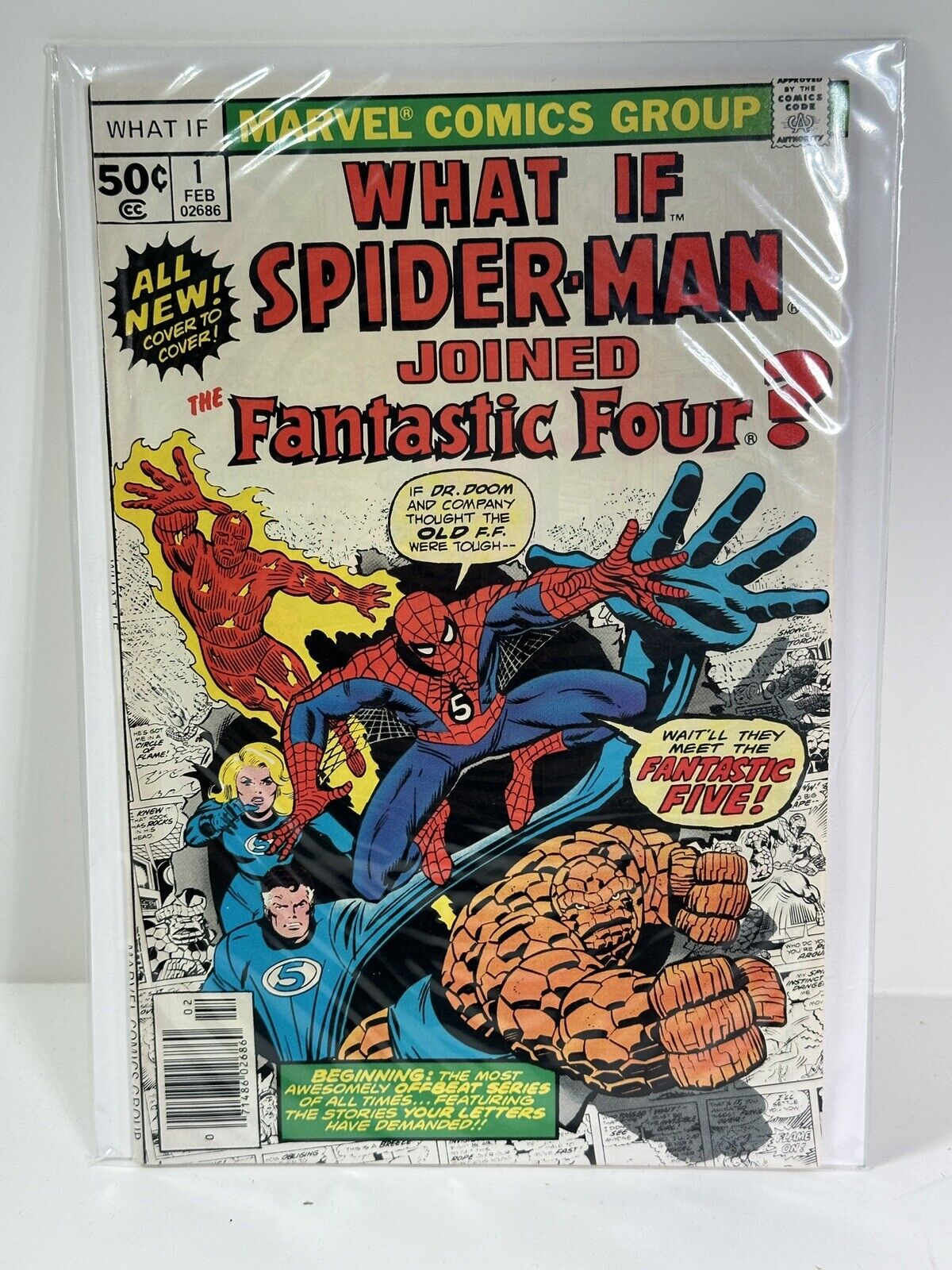 What If #1  VF/VF+ Key Marvel Comics Spider-Man Joined fantastic Four 1977