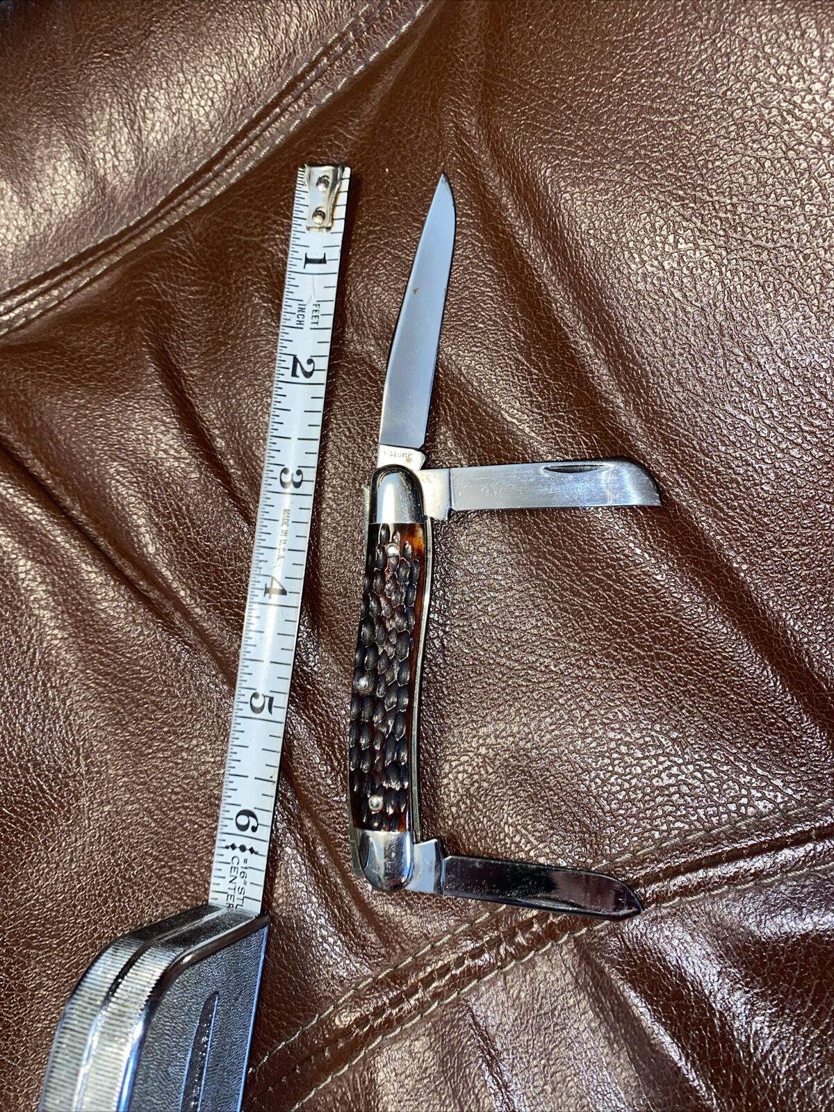 1940-64 CASE XX Pocket Knife 6318 HP 3 blade STOCKMAN Wormgroove Bone