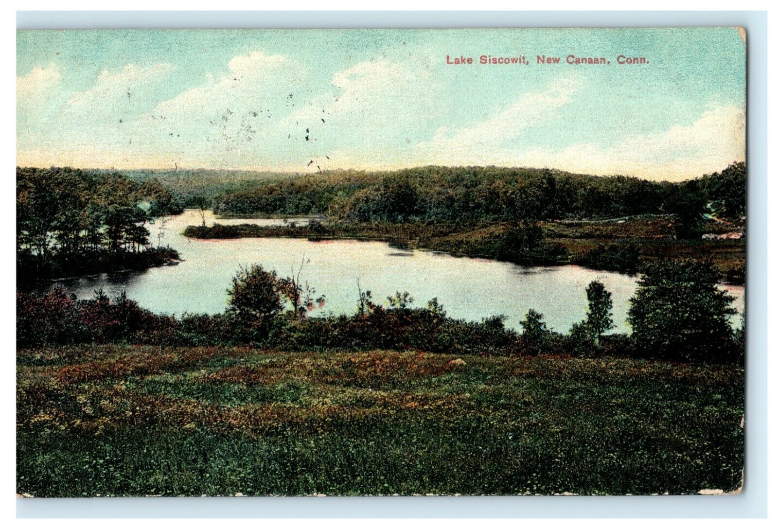 Lake Siscowit New Canaan Connecticut Rare View 1909 Vintage Antique Postcard 