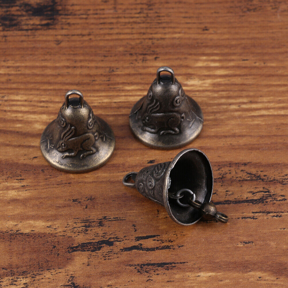 11pcs bronze bells Diy Craft Charms Metal Bell Brass Statue Small Bells for