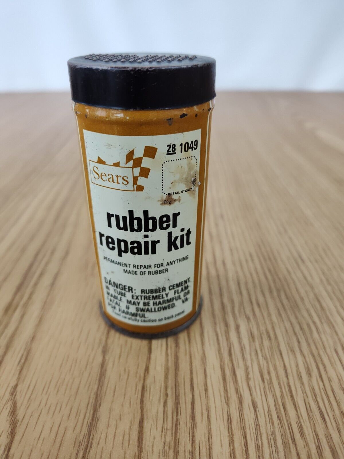 Vintage Sears Auto Tire TUBE REPAIR KIT  Rubber Can gas oil advertising 