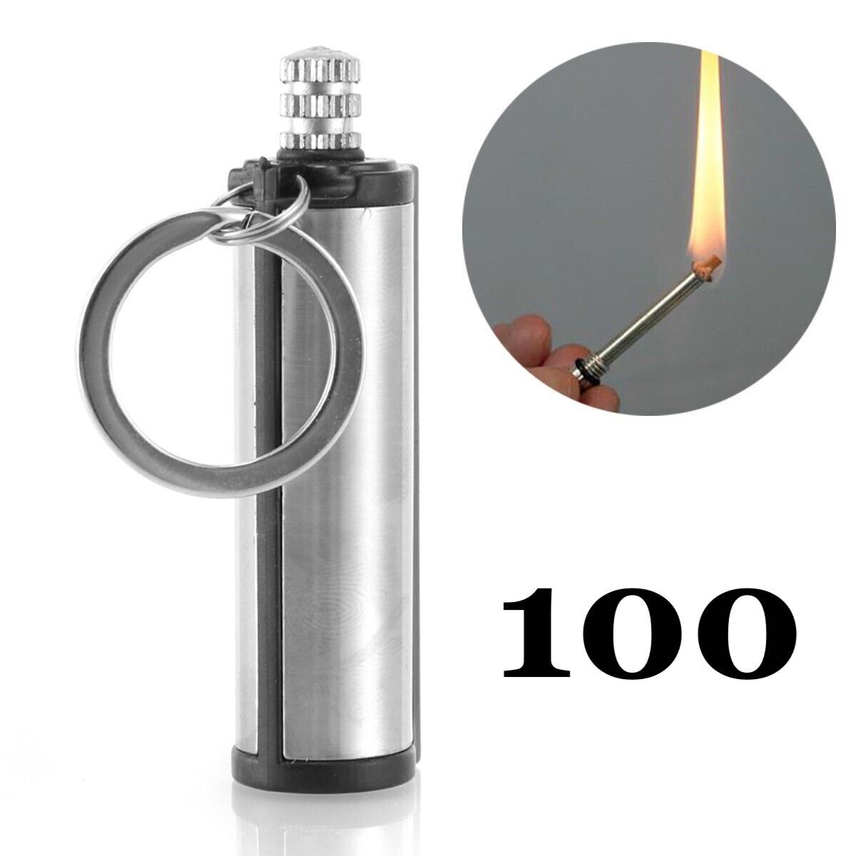 100X Waterproof Match Permanent Lighter Striker Fire Starter Emergency Survival
