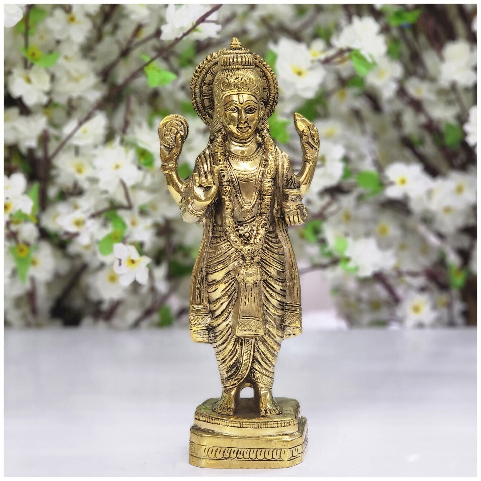 Dhanvantari Statue Brass Lord Vishnu God of Ayurveda Hindu Dhanvantri Figurine