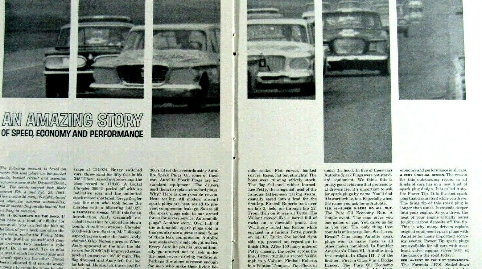1961 Autolite 4 Page  Original Print Ad 8.5 x 11\