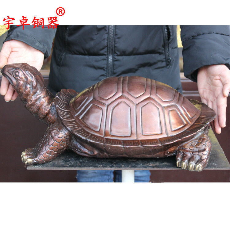 19\'\' China Fengshui Copper Tortoise Turtle Bronze Statue