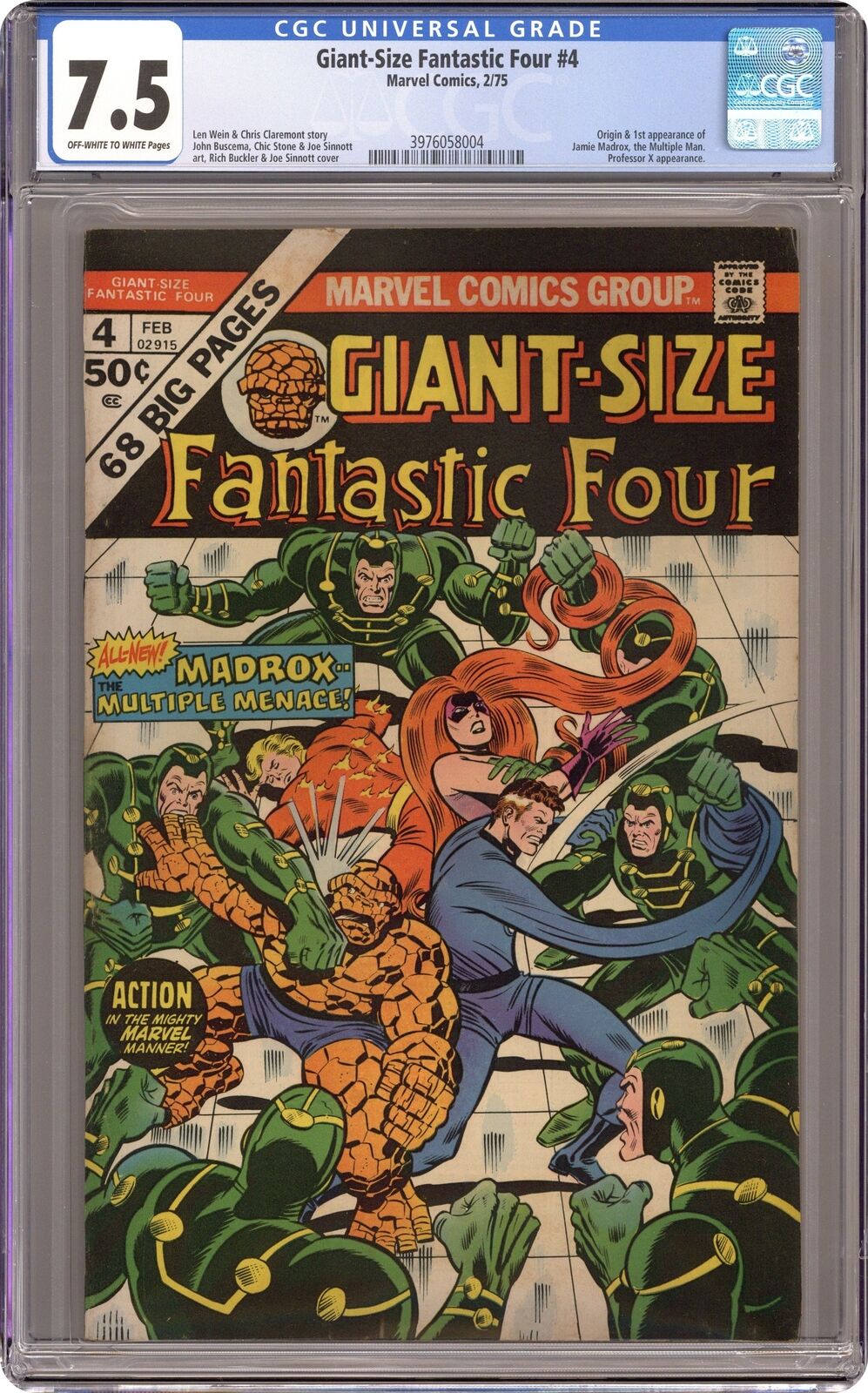 Giant Size Fantastic Four #4 CGC 7.5 1975 3976058004 1st app. Madrox