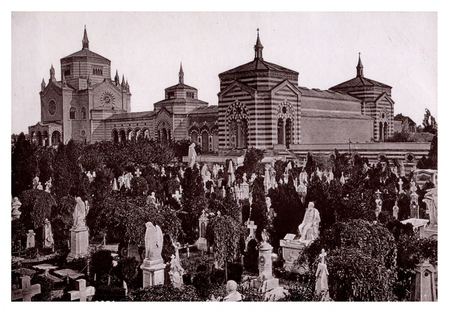 Italy, Milan, Monumental Cemetery Vintage Print, Photomechanical 10x15 
