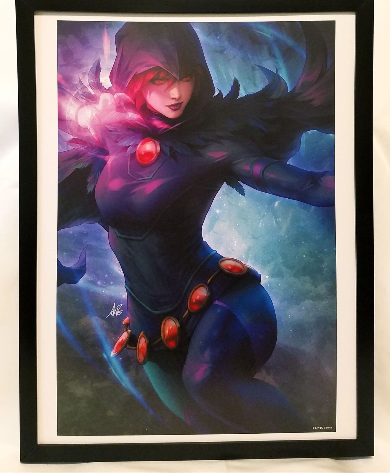Teen Titans\' Raven by Stanley Artgerm Lau FRAMED 12x16 Art Print DC Comics Poste