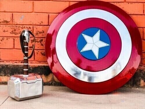 Full Metal Version Captain America Shield | Thor Hammer Avengers Replica Props