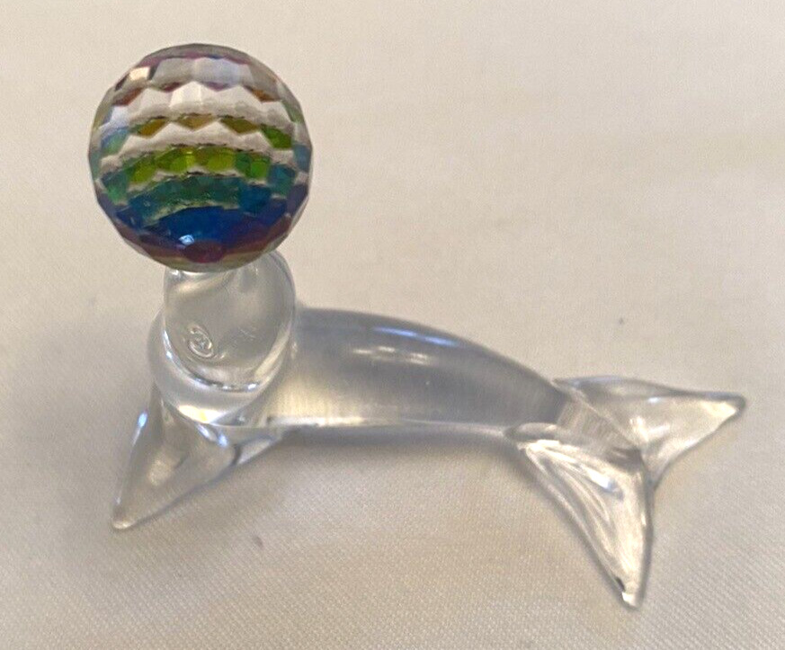 Swarovski Crystal IRIS ARC Small Seal Figurine Faceted Round Ball 2\