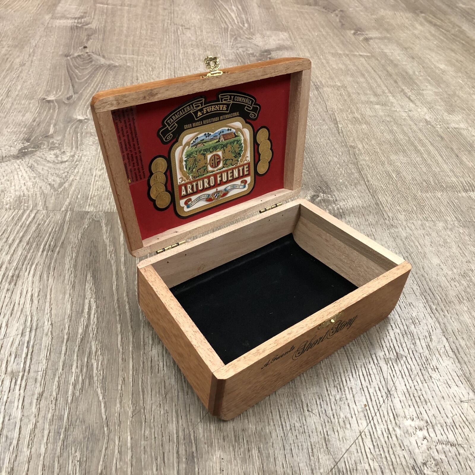 Arturo Fuente Short Story Empty Wooden Cigar Box 8x5x3