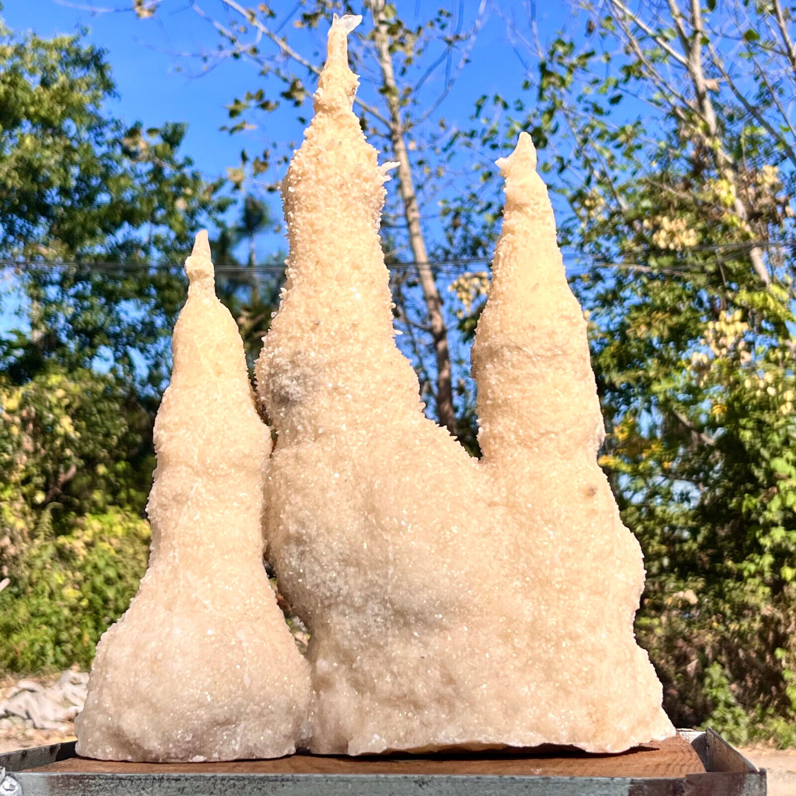 15.18LB Natural and beautiful stalactite pagoda crystal native mineral ornaments
