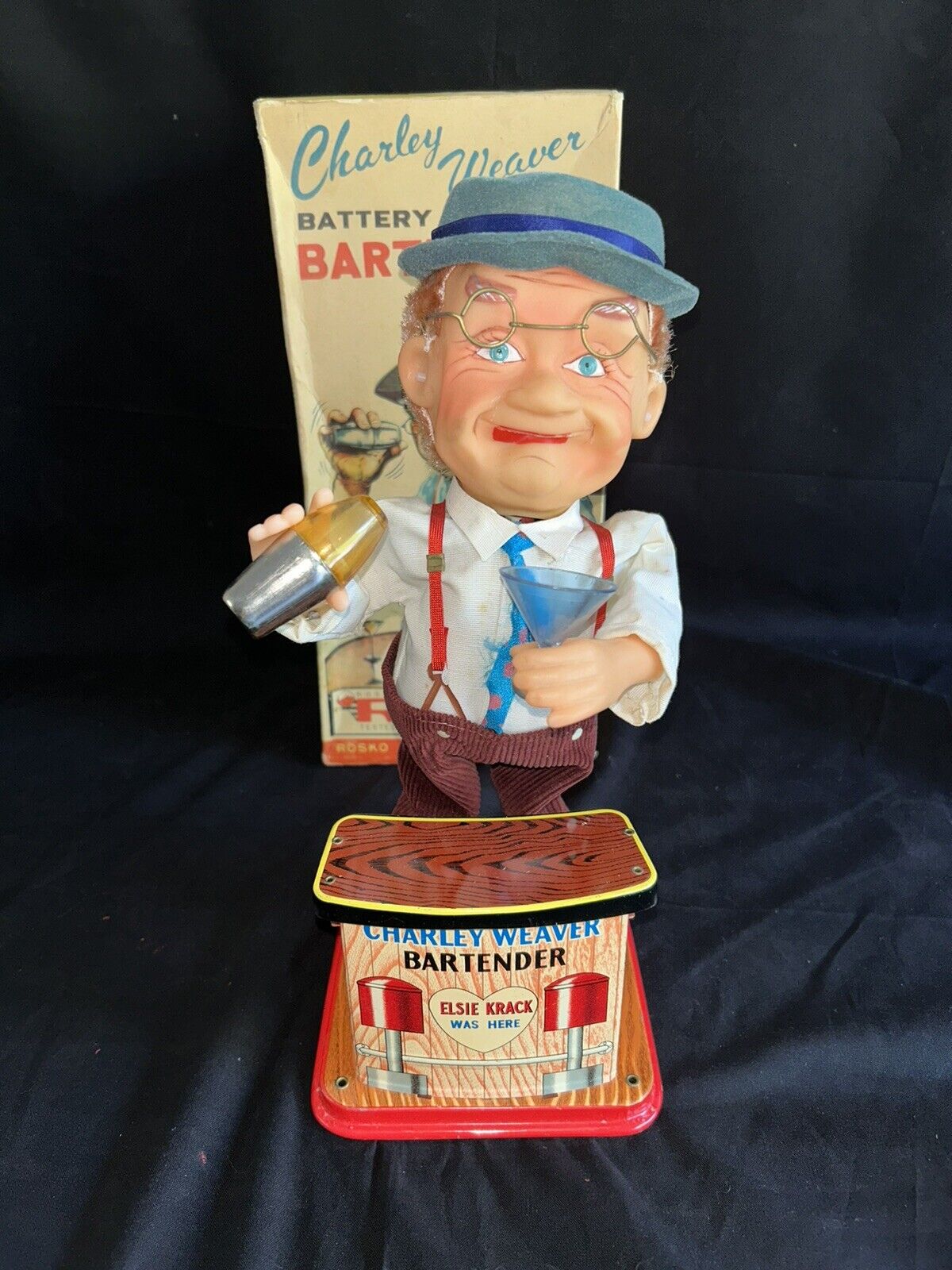 Mint Toy, Charley Weaver Bartender Battery Operated Works Great  Original box