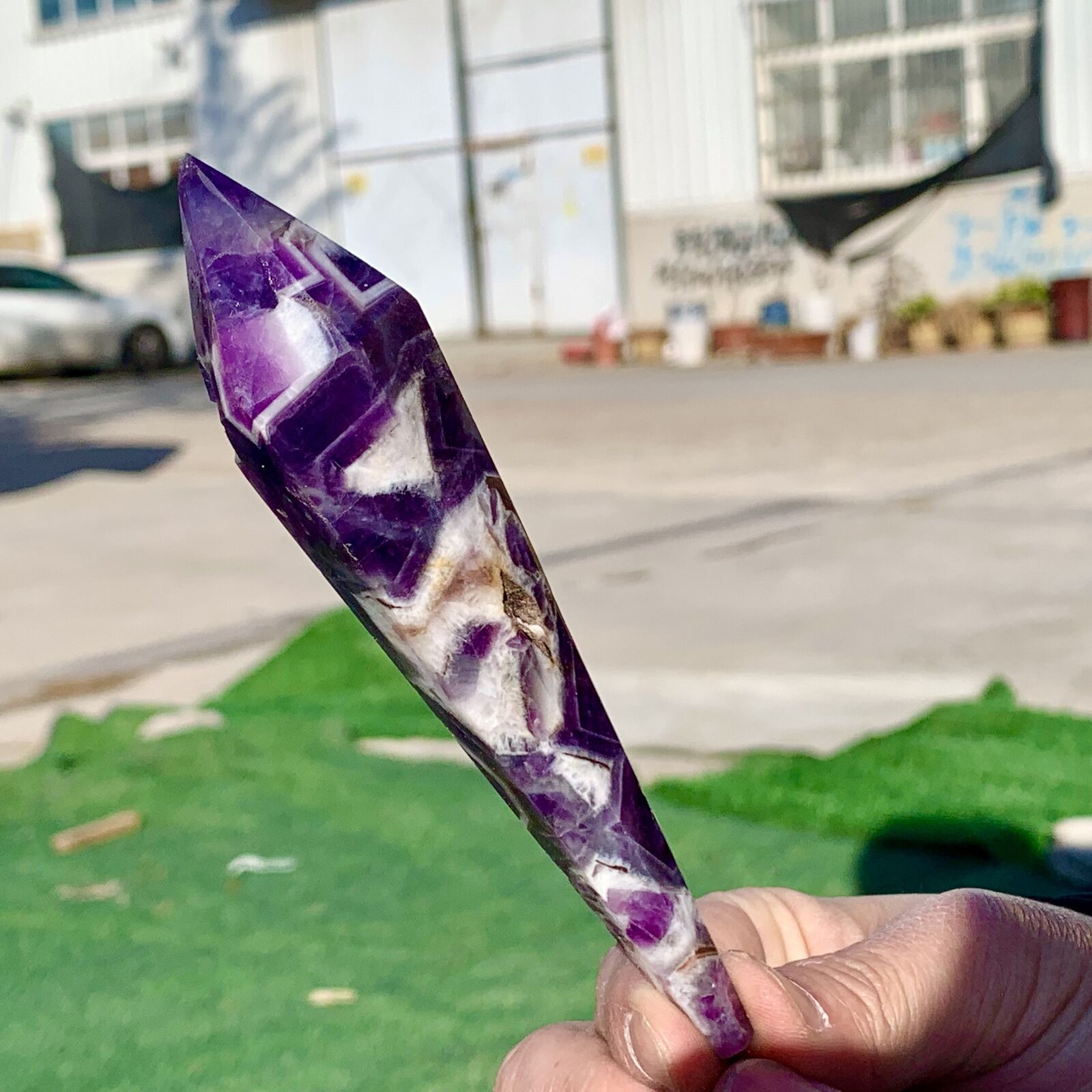 93G Natural Dream Amethyst Quartz Crystal Single End Magic Wand Targeted Therapy