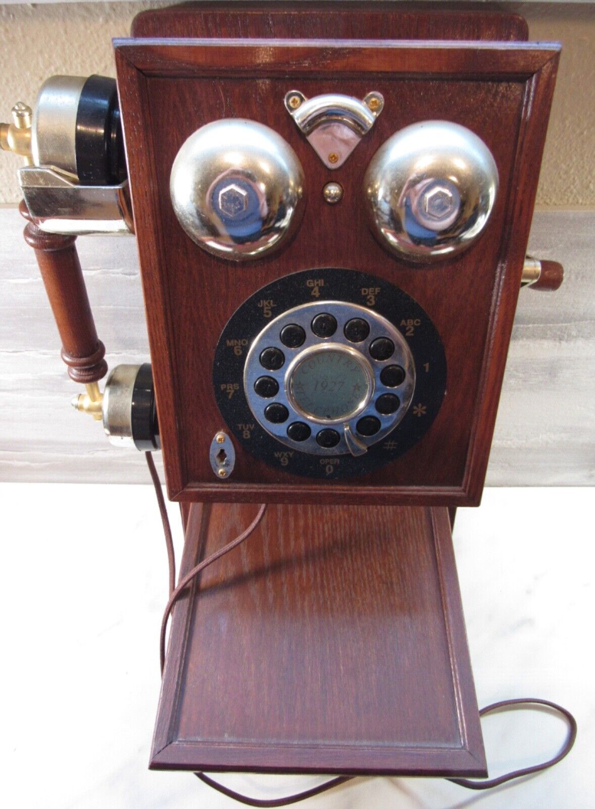 Vintage Country Store 1927 Replica Spirit of St. Louis Wooden Wall Telephone