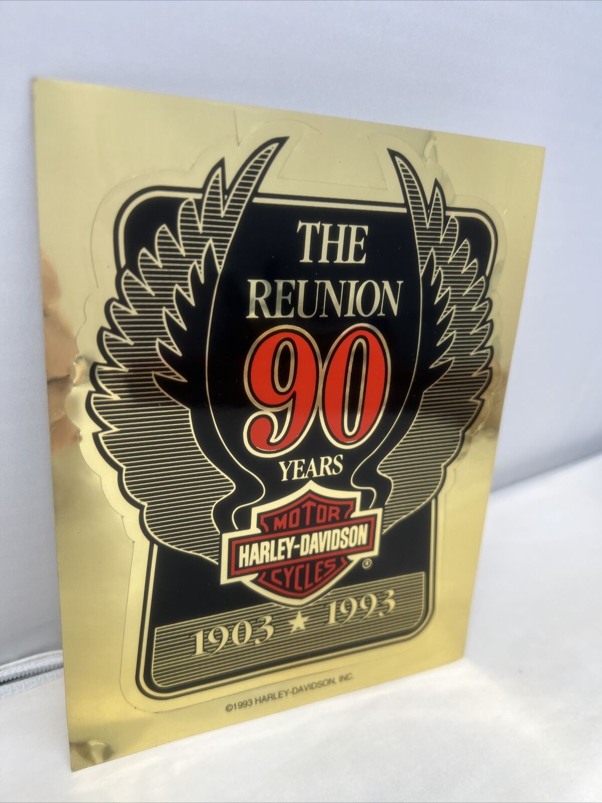 Harley Davidson 90th Anniversary Reunion Sticker Decal 1993 NOS