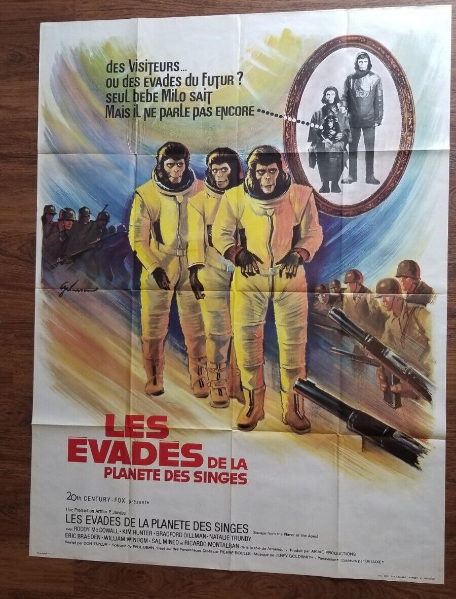 BIG ESCAPE FROM THE PLANET OF THE APES French Language Grande Poster 47X63 