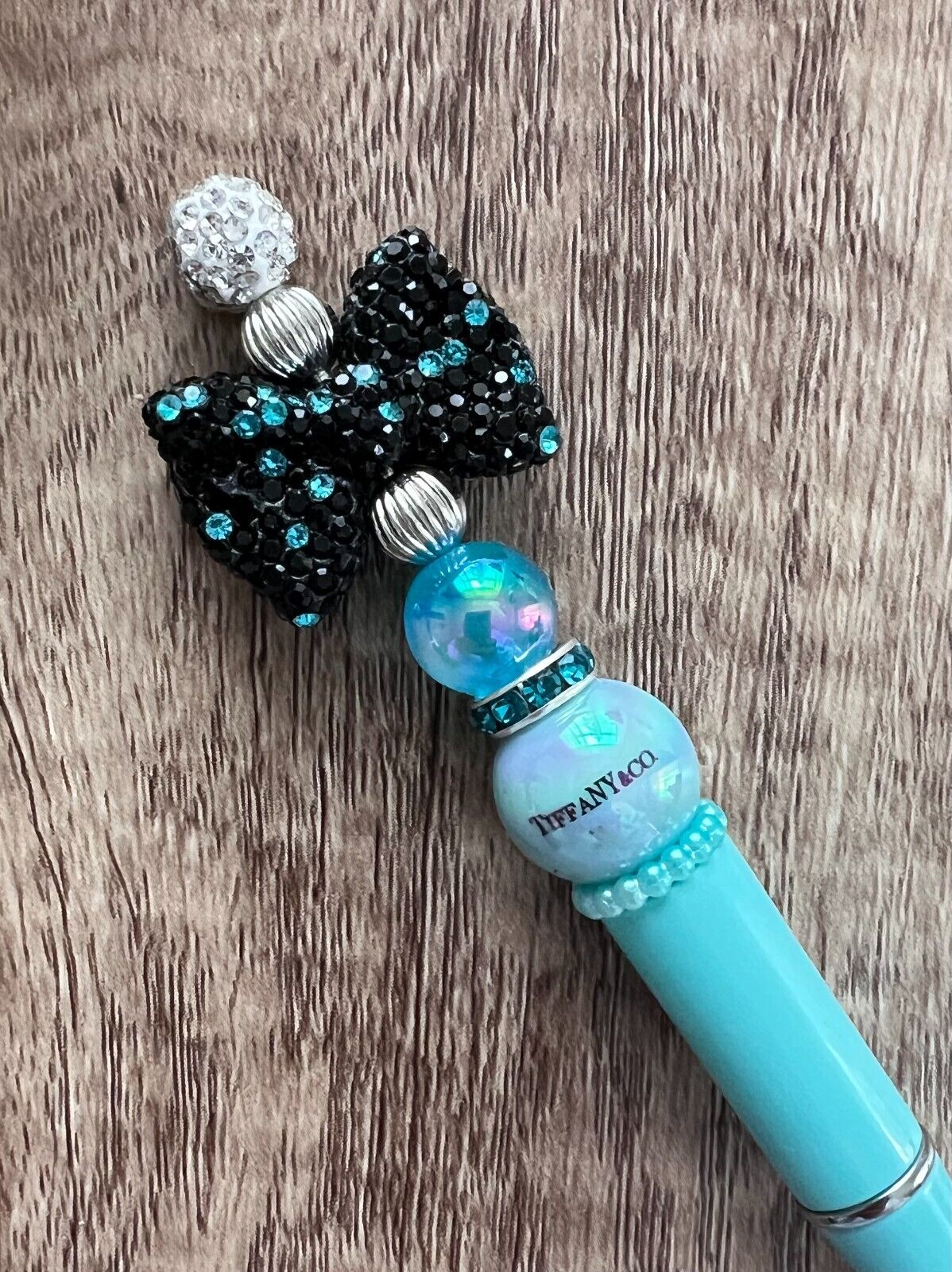 Custom beaded pens Tiffany blue luxury Bling, Fancy, Gift pens Journal.