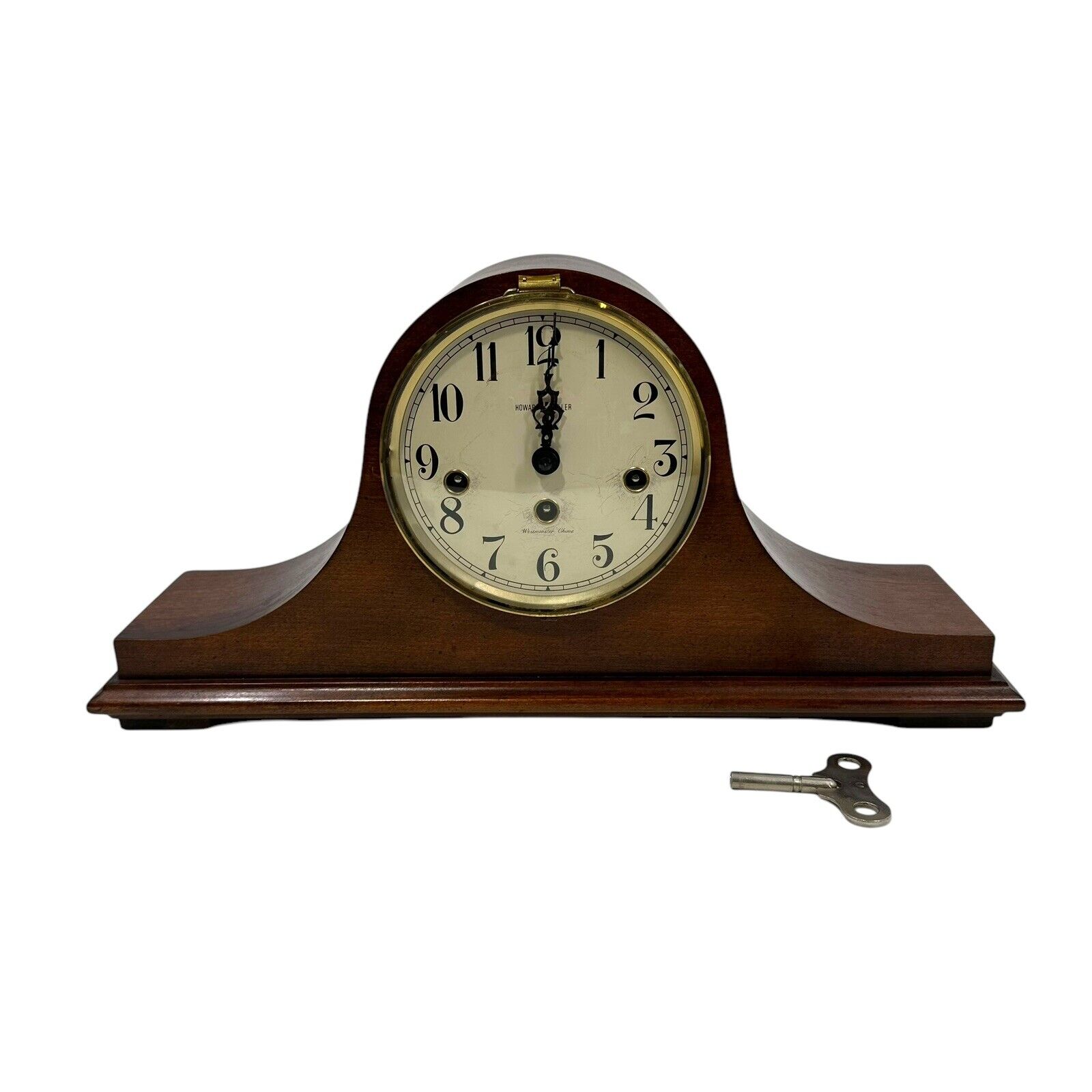 Vtg Howard Miller West Germany Mantle Chime Clock 340-020A 2 Jewel W/ Key VIDEO