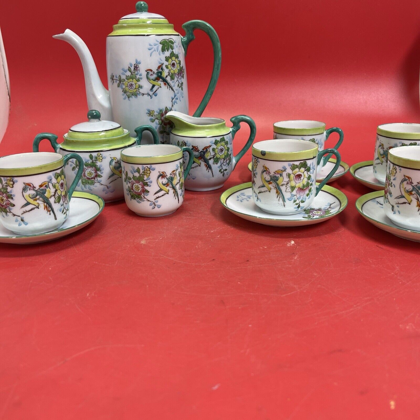 Vintage Floral Lusterware Tea Set 14ps