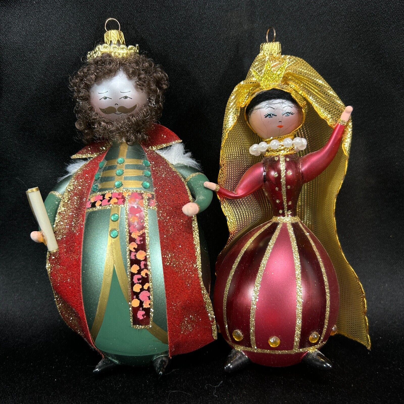 Choice De Carlini Italy Hand Blown Glass King & Queen, Jester or Herald Ornament