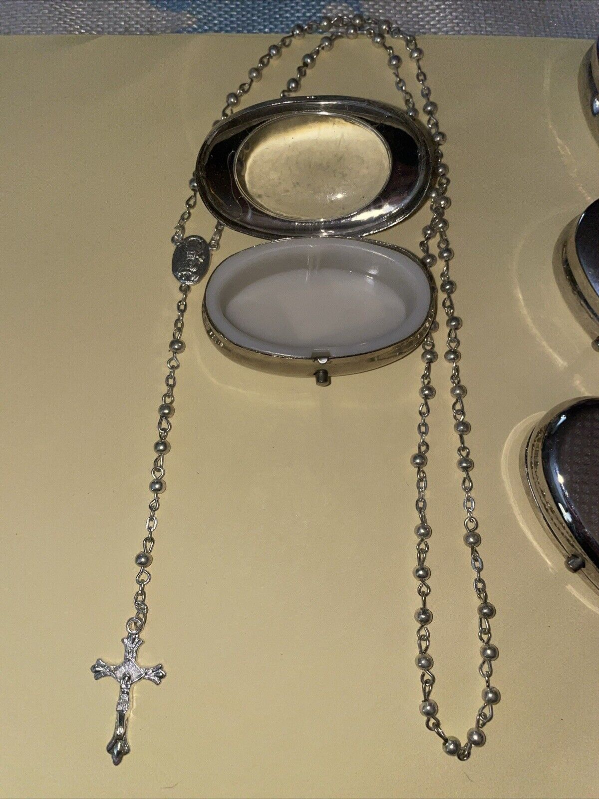 BEAUTIFUL all Metal Rosary Beads In Metal Case Made And Blessed In Jarusalem