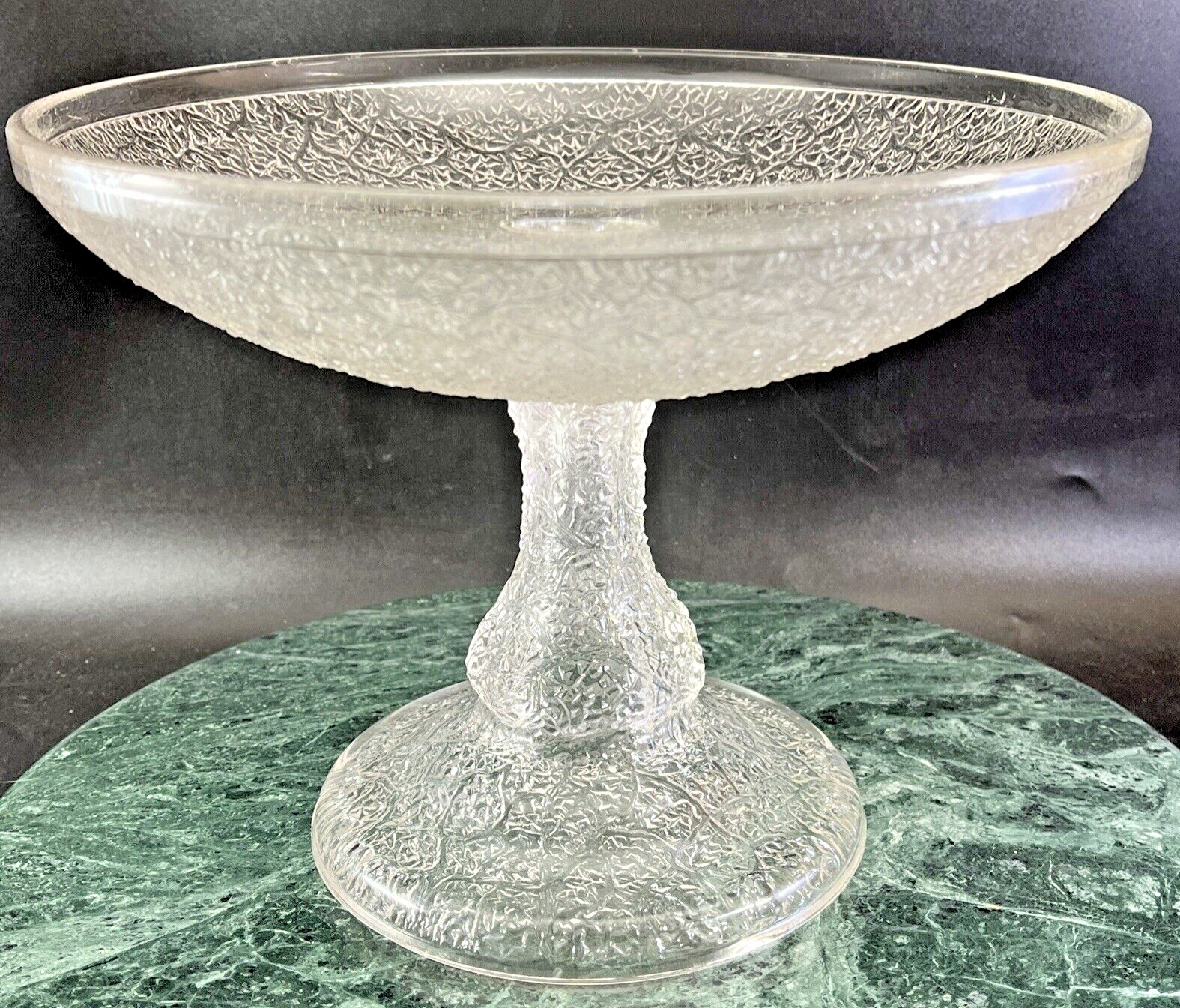 Antique 1867-73 PORTLAND GLASS Tree of Life Compote 6 1/2” tall and 8 5/8” D