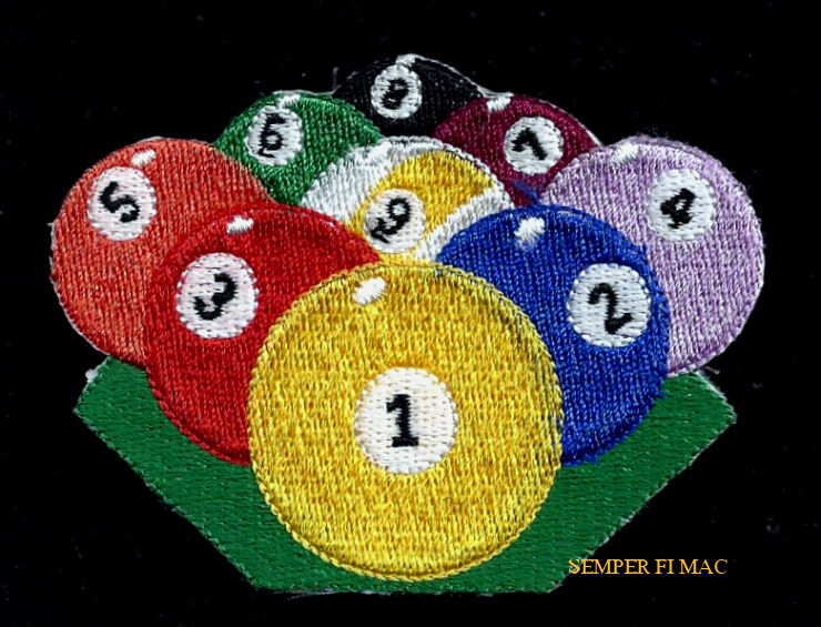 BILLIARD BALLS RACK LUCKY EIGHT 8TH BALL HAT PATCH POOL SPORT PIN UP GIFT QUILT