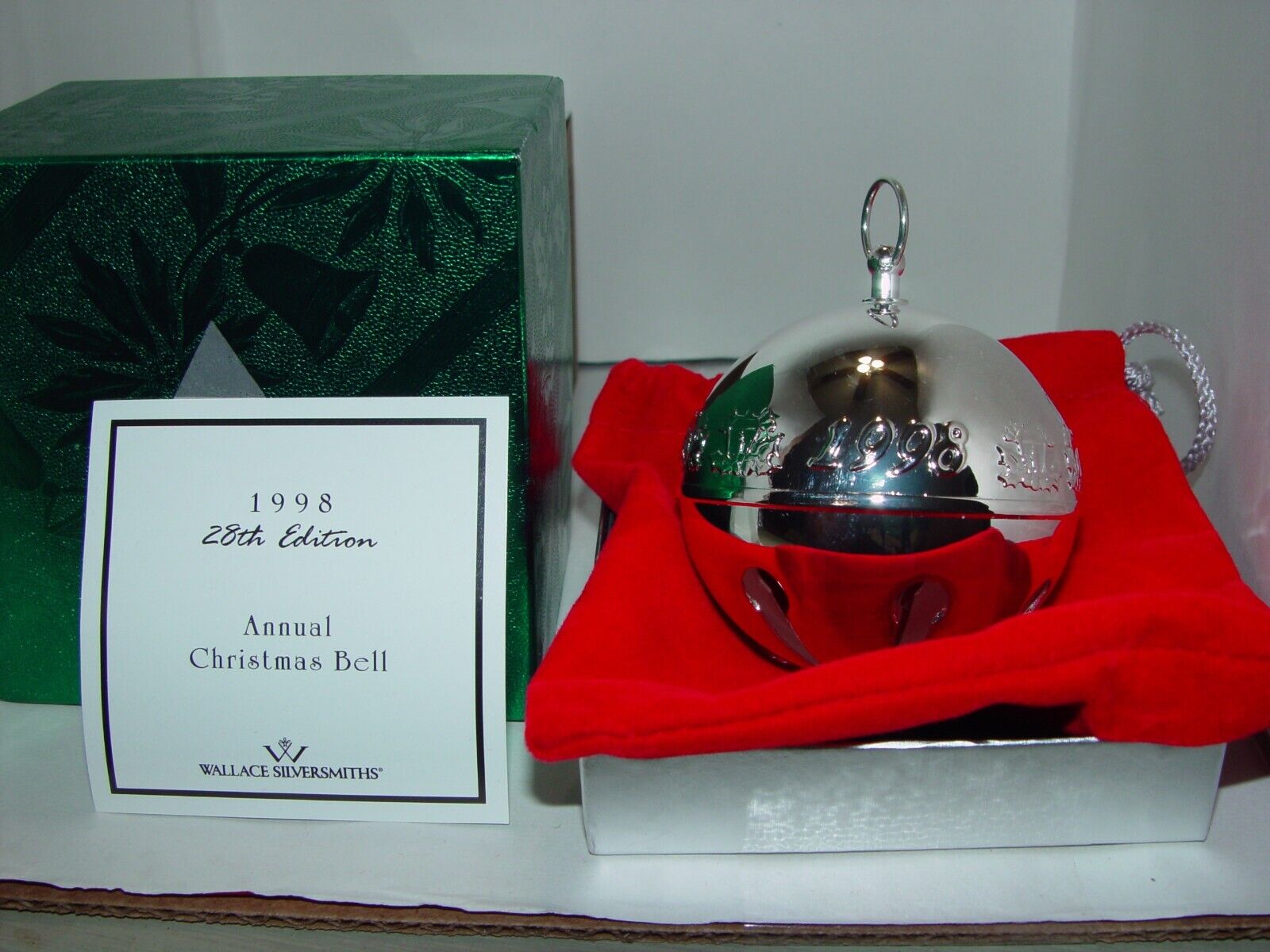 Wallace Silver Plated Sleigh Bell  1998 with  Box , Card, Sleeve Old New Stock