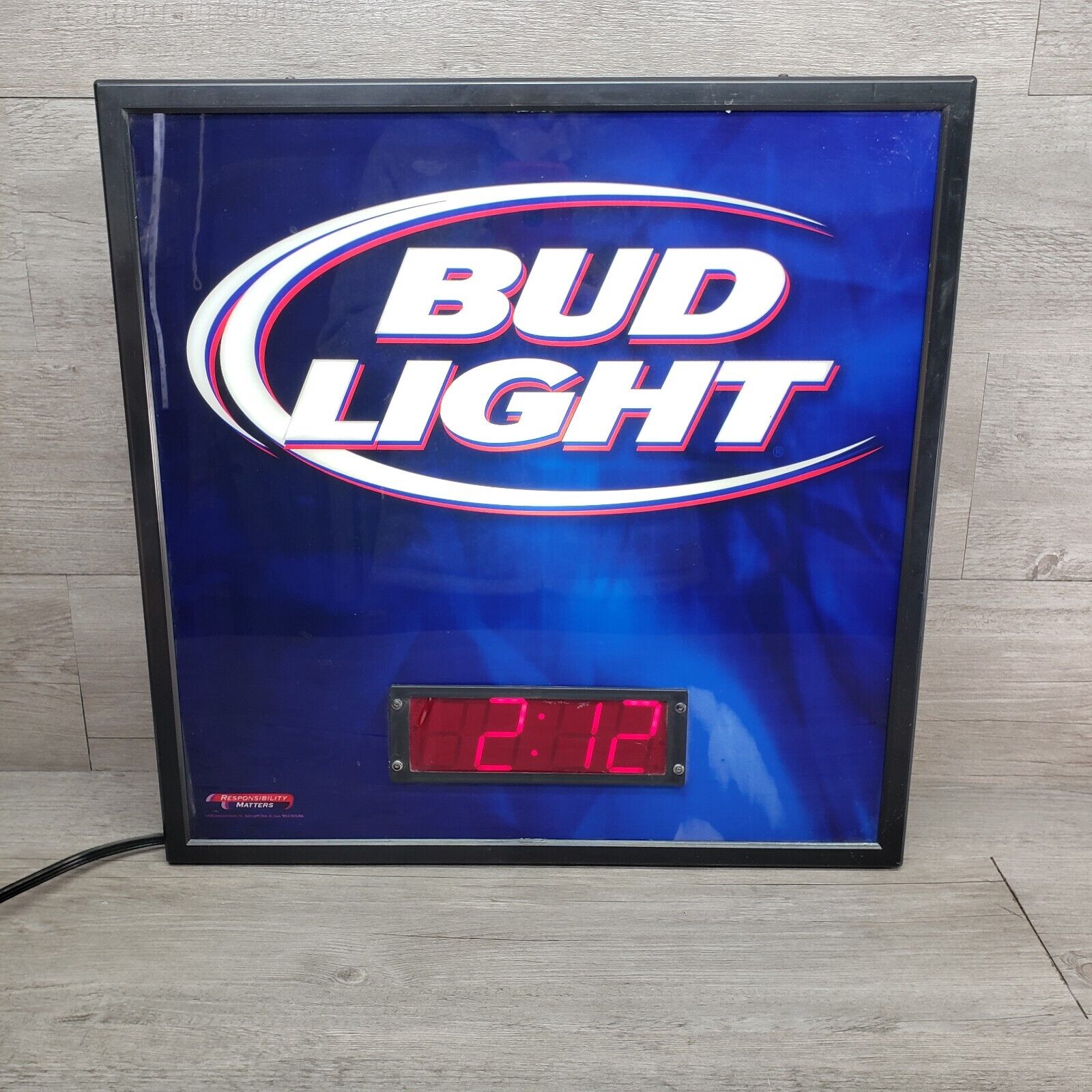 Bud Light Bar Sign With Digital Clock Beer Advertising Anheuser Busch 18\