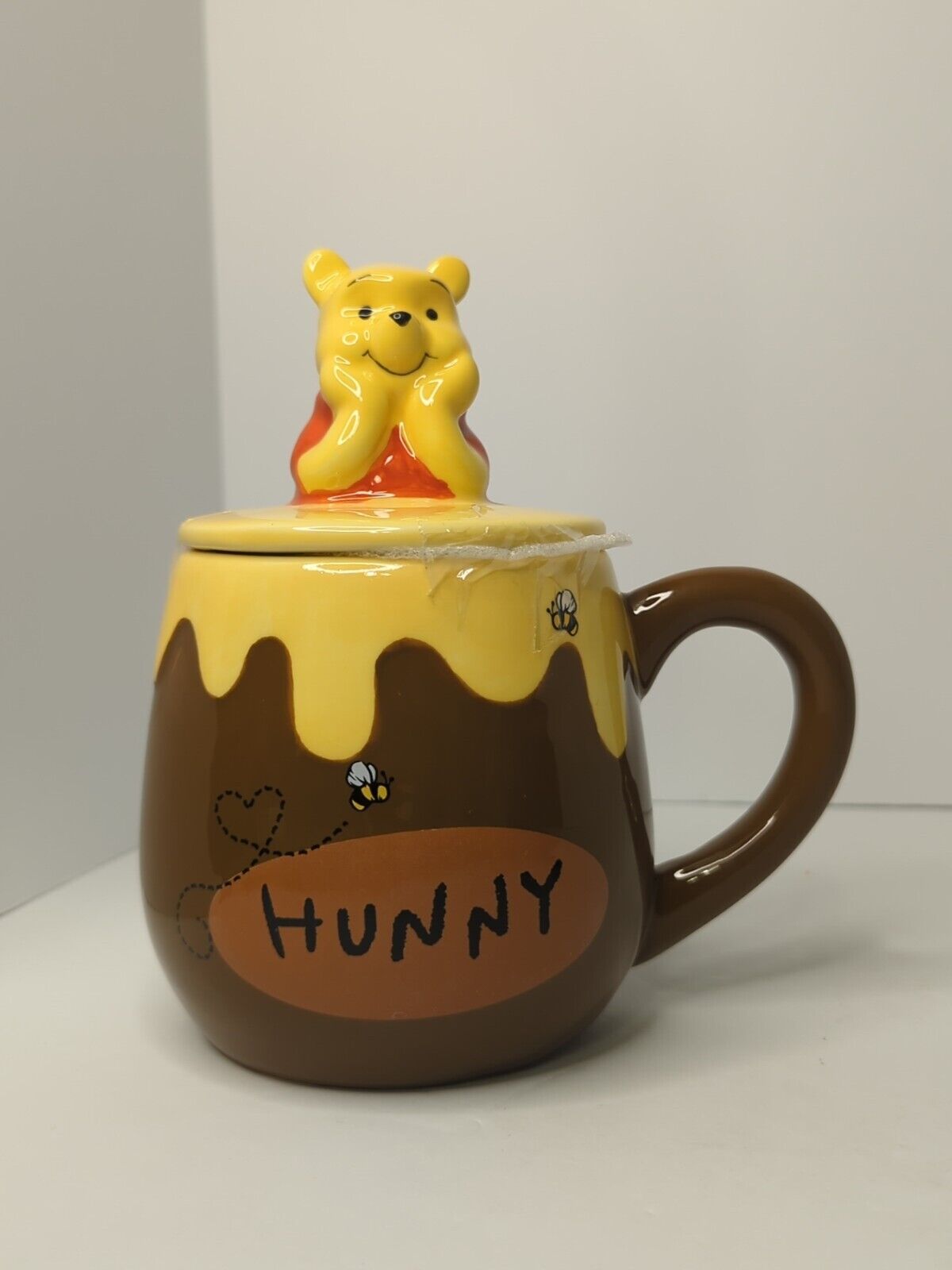Winnie the Pooh MUG & LID Hunny HONEY FIGURAL TOP MUG Disney NEW 7\