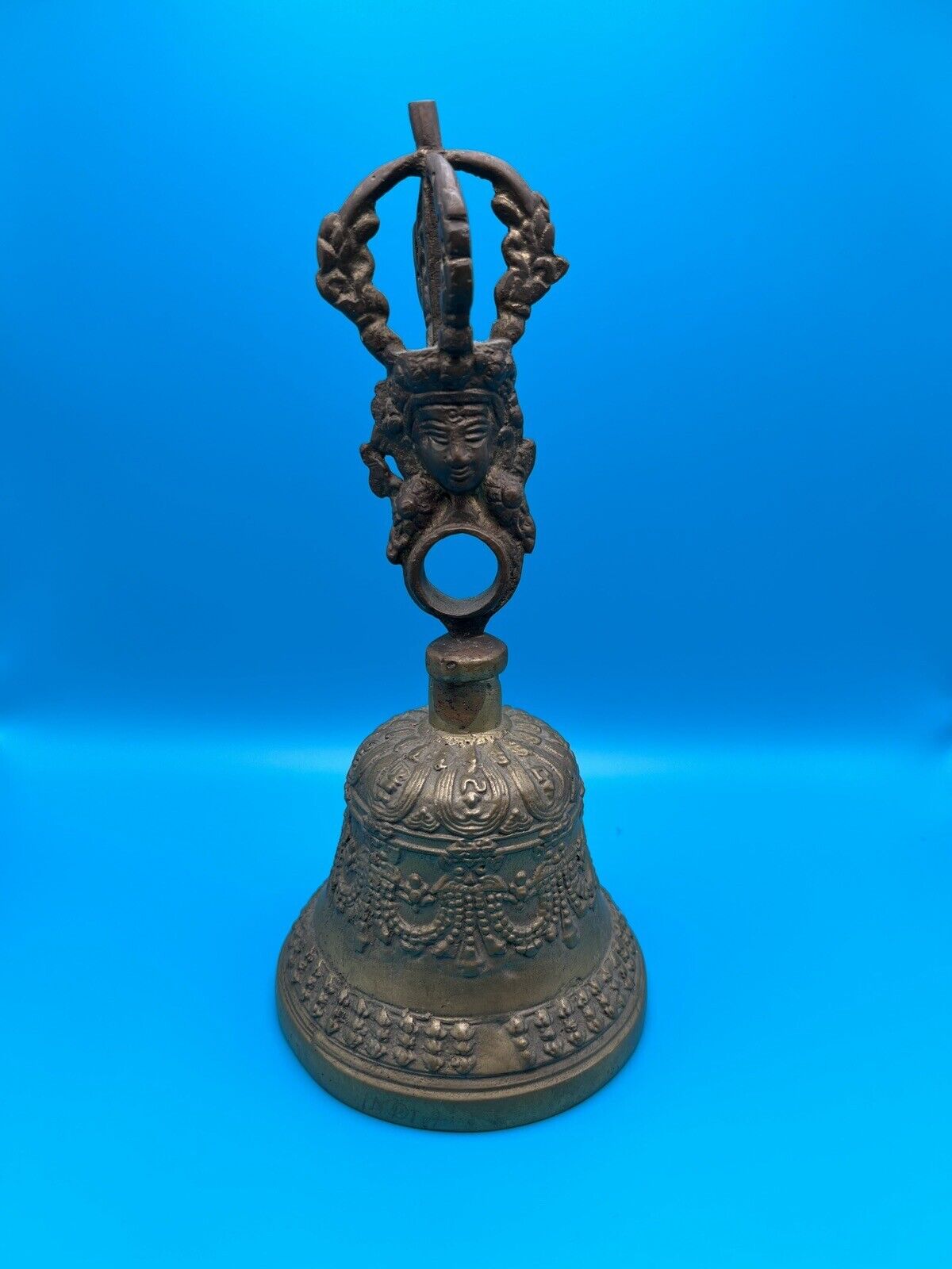 Vintage Singing Bell Bowl Bronze Buddhist Phurpa Meditation Temple 9