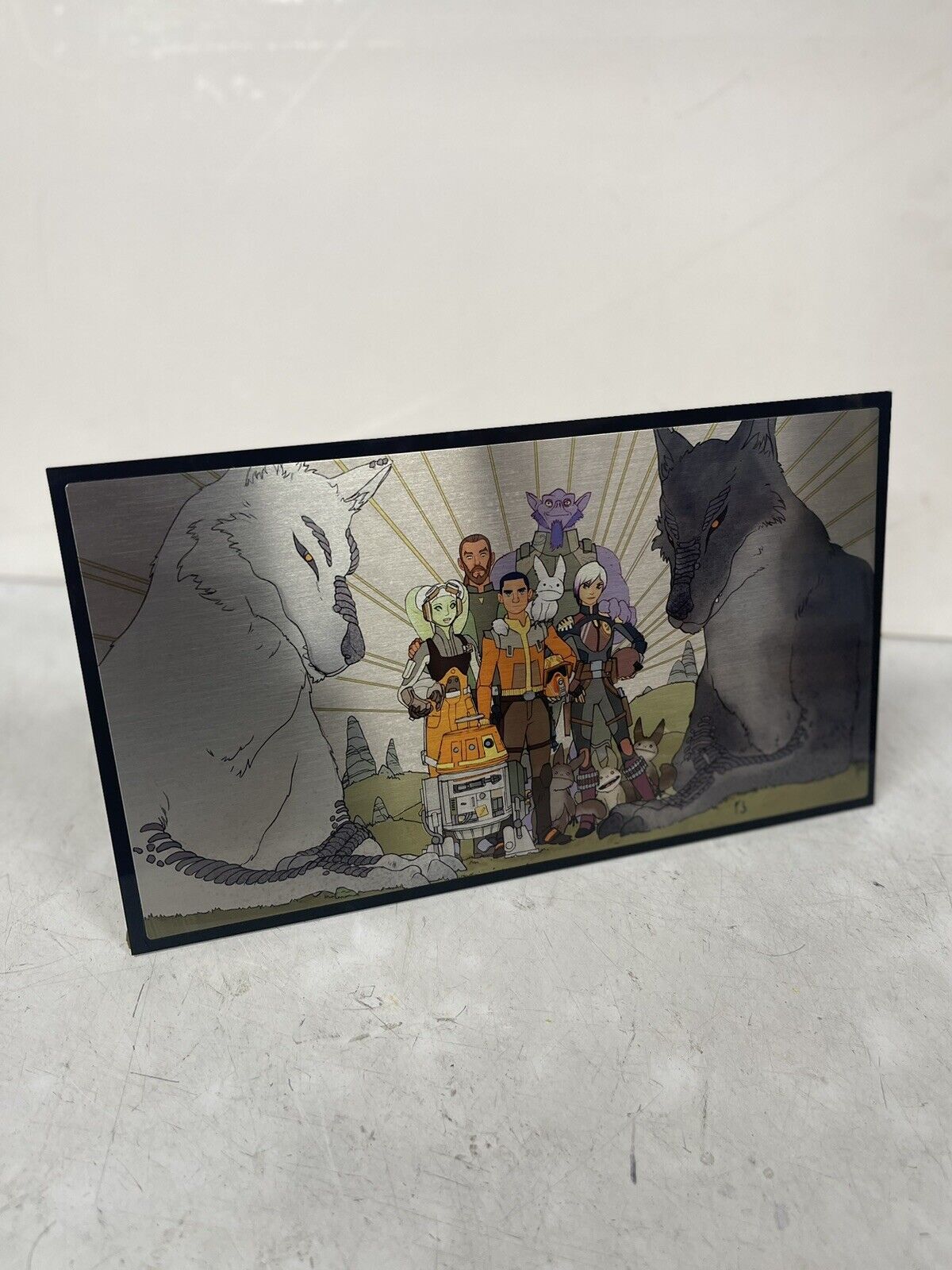 STAR WARS REBELS MURAL IMAGE METAL PLAQUE 10x5.5 INCHES WITH STAND