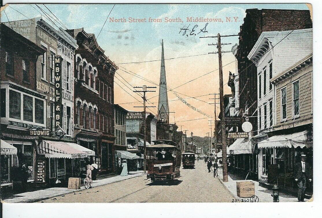CI-298 NY, Middletown, North Street from South Undivided Back Postcard Hardware