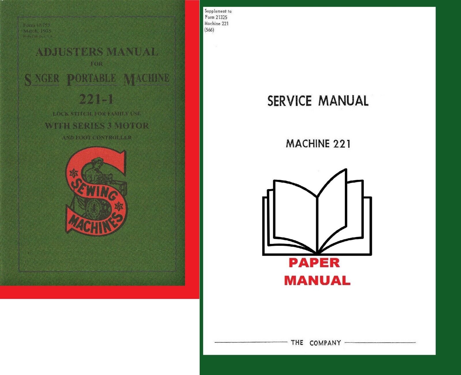 Singer Featherweight 221 Sewing Machine Dealer Adjusters & Repair Service Manual